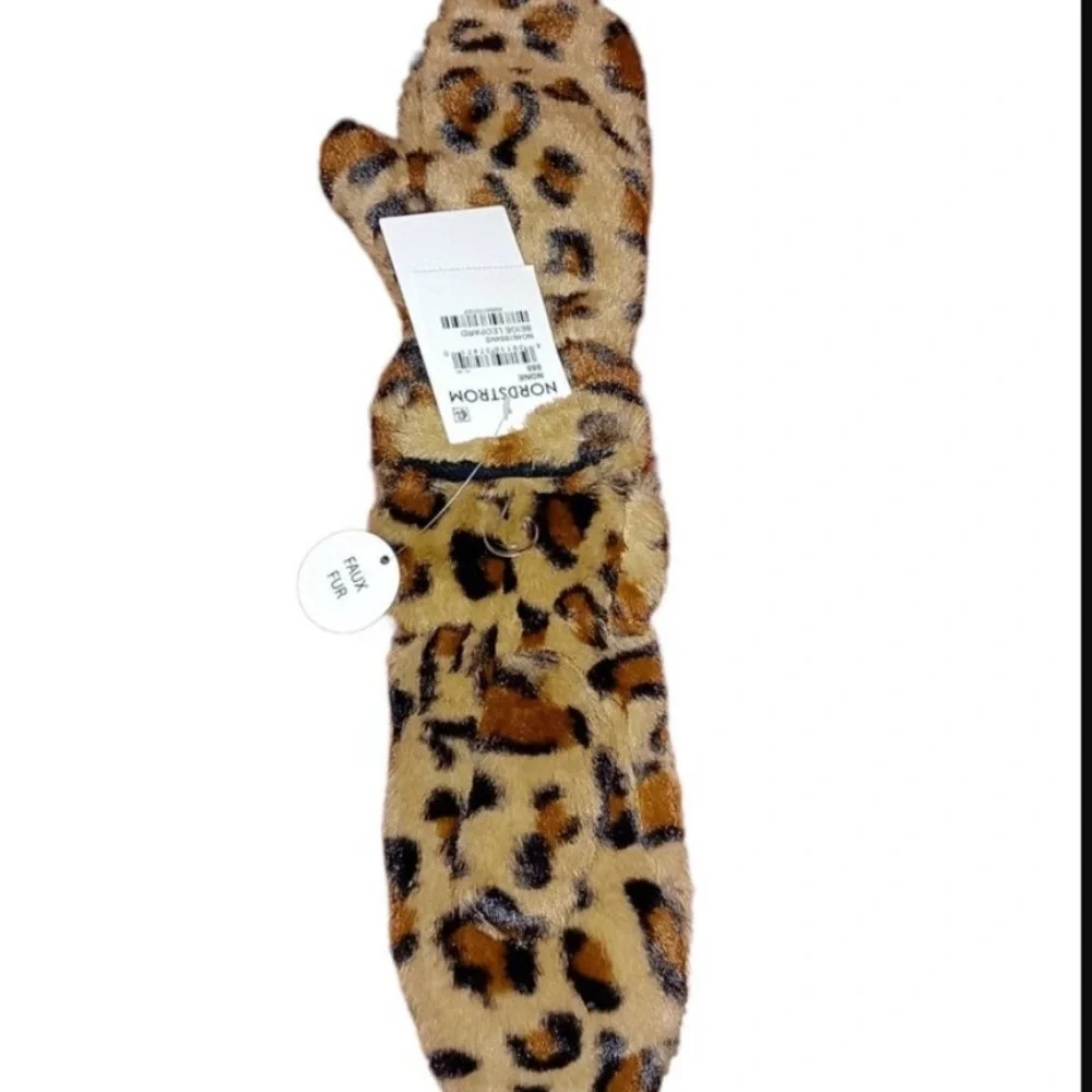 Tucker + Tate Kids Faux Fur Leopard Print Mittens - Tan, Brown, Black